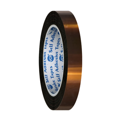 VCR kapton Tape 10mm / 0.40 inches Width - 33 Meters in Length - Amber Color - Pack of 1 Roll