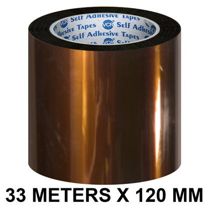 VCR kapton Tape 120mm / 05 inches Width - 33 Meters in Length - Amber Color - Pack of 1 Roll