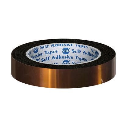 VCR kapton Tape 12mm / 0.50 inches Width - 33 Meters in Length - Amber Color - Pack of 1 Roll