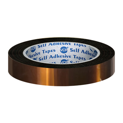 VCR kapton Tape 15mm / 0.60 inches Width - 33 Meters in Length - Amber Color - Pack of 1 Roll