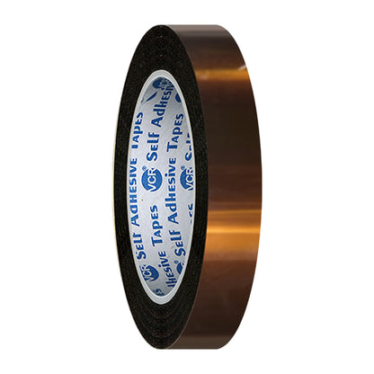 VCR kapton Tape 15mm / 0.60 inches Width - 33 Meters in Length - Amber Color - Pack of 1 Roll