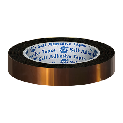 VCR kapton Tape 15mm / 0.60 inches Width - 33 Meters in Length - Amber Color - Pack of 1 Roll