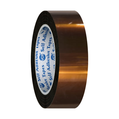 VCR kapton Tape 18mm / 0.75 inches Width - 33 Meters in Length - Amber Color - Pack of 1 Roll
