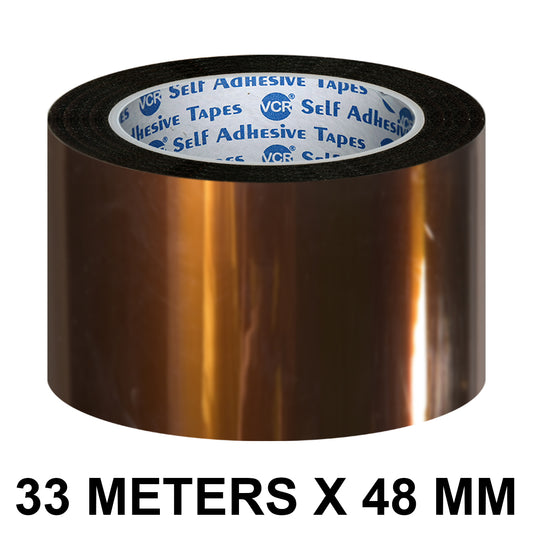 VCR kapton Tape 48mm / 02 inches Width - 33 Meters in Length - Amber Color - Pack of 1 Roll