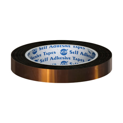 VCR kapton Tape 08mm / 0.30 inches Width - 33 Meters in Length - Amber Color - Pack of 1 Roll