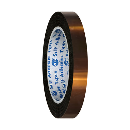 VCR kapton Tape 08mm / 0.30 inches Width - 33 Meters in Length - Amber Color - Pack of 1 Roll