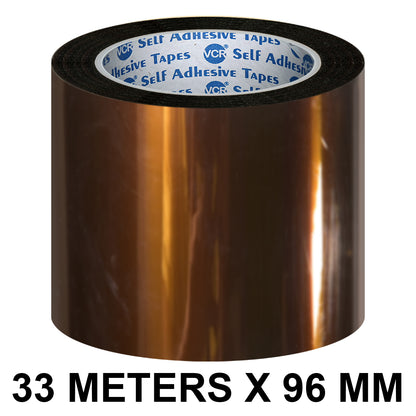 VCR kapton Tape 96mm / 04 inches Width - 33 Meters in Length - Amber Color - Pack of 1 Roll
