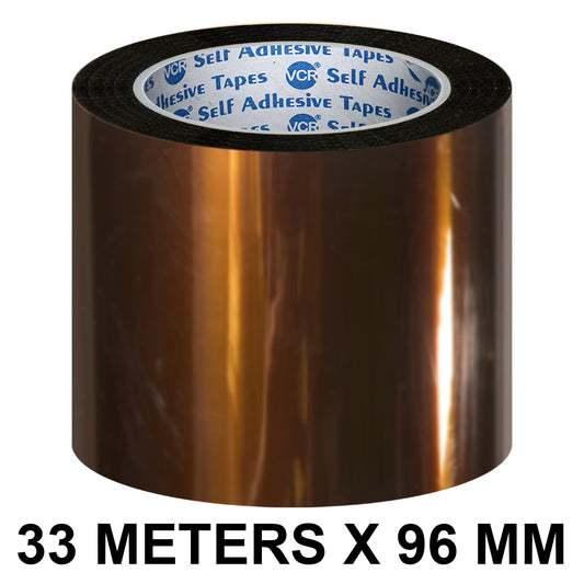 VCR kapton Tape 96mm / 04 inches Width - 33 Meters in Length - Amber Color - Pack of 1 Roll