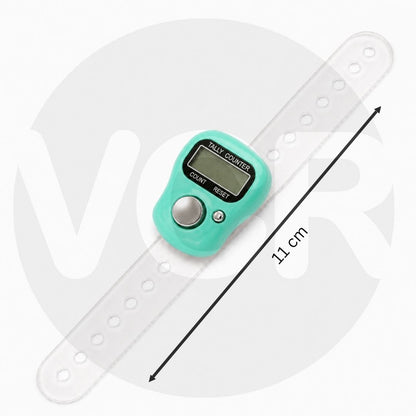 VCR 5-Digit Mini Tally Counter Finger Ring with LCD Display, Reset Button & Adjustable Strap for Japa Mala, Meditation, Sports, Knitting, Running & Events