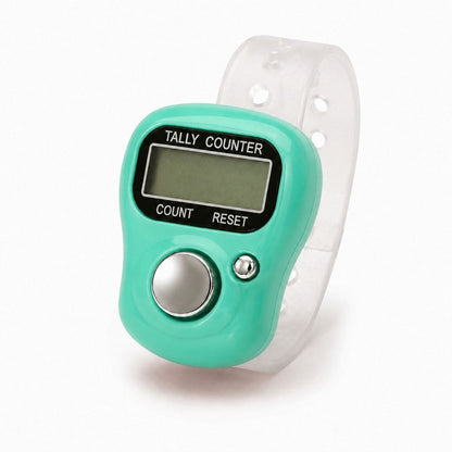 VCR 5-Digit Mini Tally Counter Finger Ring with LCD Display, Reset Button & Adjustable Strap for Japa Mala, Meditation, Sports, Knitting, Running & Events