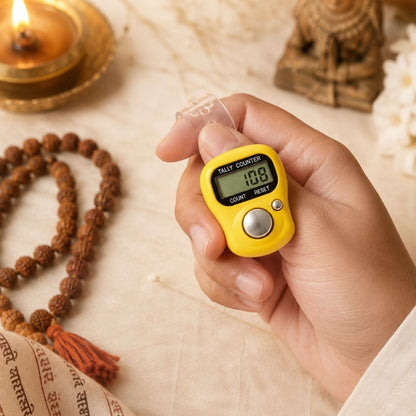 VCR 5-Digit Multicolor Mini Tally Counter Finger Ring with LCD Display, Reset Button & Adjustable Strap for Japa Mala, Meditation, Sports, Knitting, Running & Events