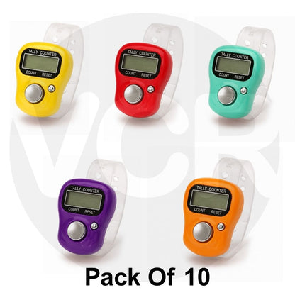 VCR 5-Digit Multicolor Mini Tally Counter Finger Ring with LCD Display, Reset Button & Adjustable Strap for Japa Mala, Meditation, Sports, Knitting, Running & Events