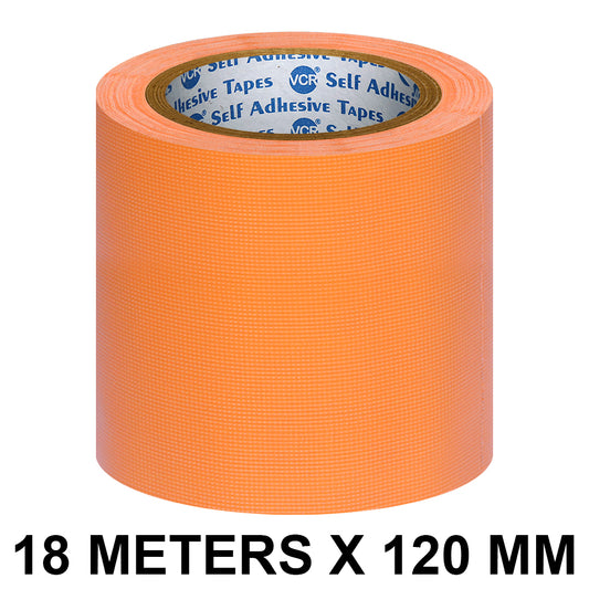 VCR Orange Duct Tape - 18 Meters in Length 120mm / 5" Width - Strong Book Binding Tape - Waterproof Heavy Duty Duct Tape