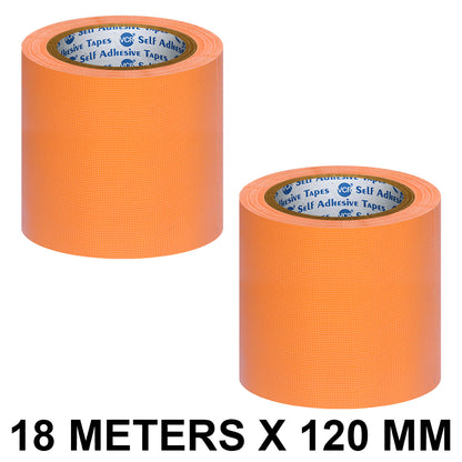 VCR Orange Duct Tape - 18 Meters in Length 120mm / 5" Width - Strong Book Binding Tape - Waterproof Heavy Duty Duct Tape