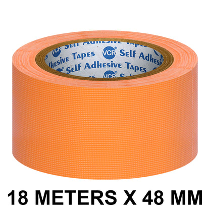 VCR Orange Duct Tape - 18 Meters in Length 48mm / 2" Width - Strong Book Binding Tape - Waterproof Heavy Duty Duct Tape