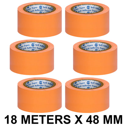 VCR Orange Duct Tape - 18 Meters in Length 48mm / 2" Width - Strong Book Binding Tape - Waterproof Heavy Duty Duct Tape