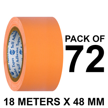 VCR Orange Duct Tape - 18 Meters in Length 48mm / 2" Width - Strong Book Binding Tape - Waterproof Heavy Duty Duct Tape