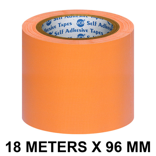 VCR Orange Duct Tape - 18 Meters in Length 96mm / 4" Width - Strong Book Binding Tape - Waterproof Heavy Duty Duct Tape