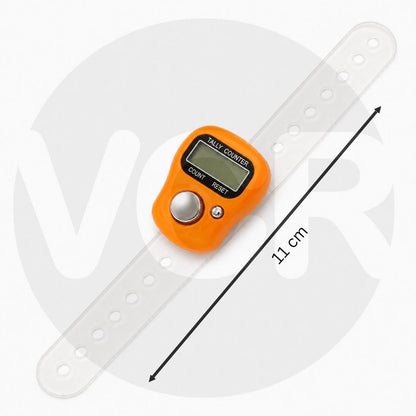 VCR 5-Digit Mini Tally Counter Finger Ring with LCD Display, Reset Button & Adjustable Strap for Japa Mala, Meditation, Sports, Knitting, Running & Events