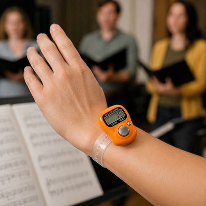 VCR 5-Digit Mini Tally Counter Finger Ring with LCD Display, Reset Button & Adjustable Strap for Japa Mala, Meditation, Sports, Knitting, Running & Events