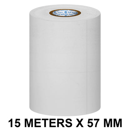 VCR White Thermal Paper POS Roll - 57mm / 2 inches Width x 15 Meters in Length - Pack of 1 Roll for Printing Receipts - Billing Machines/Register - 55 GSM Thickness - Black Colour Printing