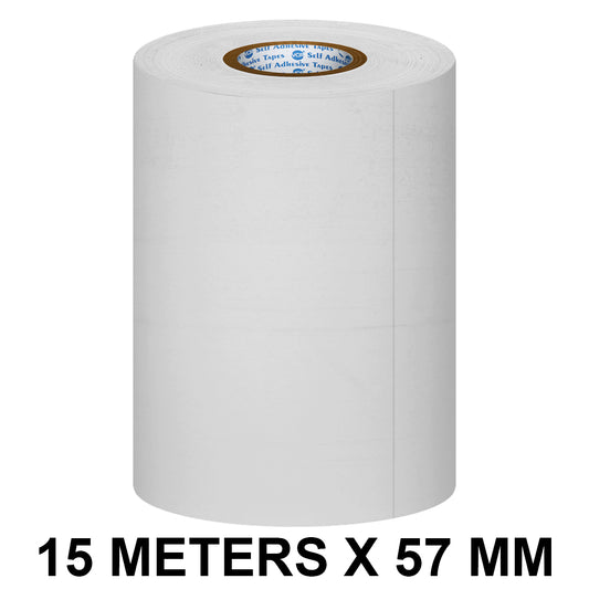 VCR White Thermal Paper POS Roll - 57mm / 2 inches Width x 15 Meters in Length - Pack of 1 Roll for Printing Receipts - Billing Machines/Register - 55 GSM Thickness - Black Colour Printing