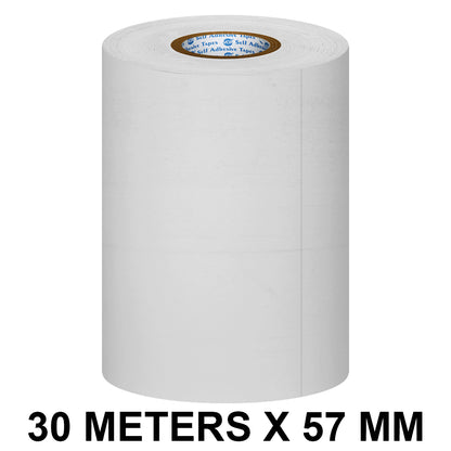 VCR White Thermal Paper POS Roll - 57mm / 2 inches Width x 30 Meters in Length - Pack of 1 Roll for Printing Receipts - Billing Machines/Register - 55 GSM Thickness - Black Colour Printing