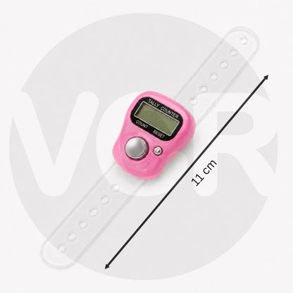 VCR 5-Digit Mini Tally Counter Finger Ring with LCD Display, Reset Button & Adjustable Strap for Japa Mala, Meditation, Sports, Knitting, Running & Events