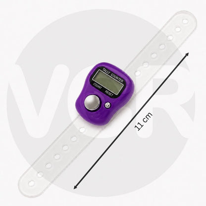 VCR 5-Digit Mini Tally Counter Finger Ring with LCD Display, Reset Button & Adjustable Strap for Japa Mala, Meditation, Sports, Knitting, Running & Events