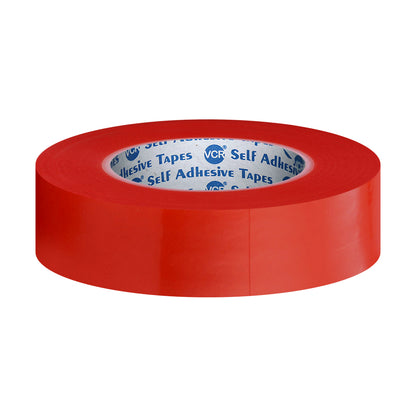 VCR RED Strong Acrylic Transparent Adhesive - Double Sided Heat Resistant - (Polyester Tape) - 45 Meters in Length - 24mm Width - 1 Roll Per Pack