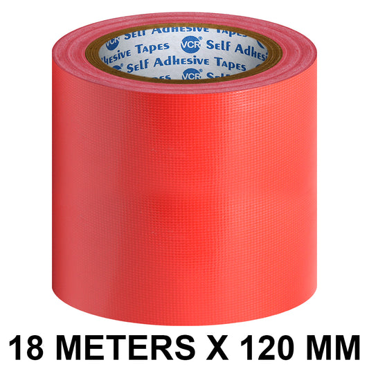 VCR Red Duct Tape - 18 Meters in Length 120mm / 5" Width - Strong Book Binding Tape - Waterproof Heavy Duty Duct Tape