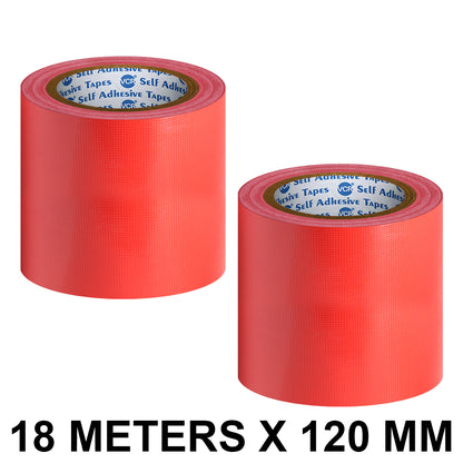 VCR Red Duct Tape - 18 Meters in Length 120mm / 5" Width - Strong Book Binding Tape - Waterproof Heavy Duty Duct Tape