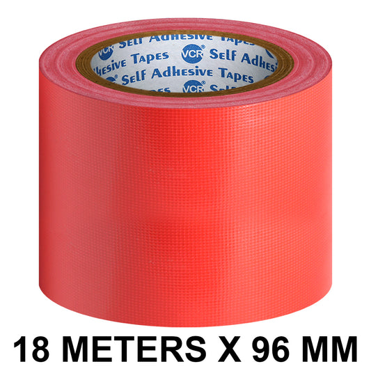 VCR Red Duct Tape - 18 Meters in Length 96mm / 4" Width - Strong Book Binding Tape - Waterproof Heavy Duty Duct Tape