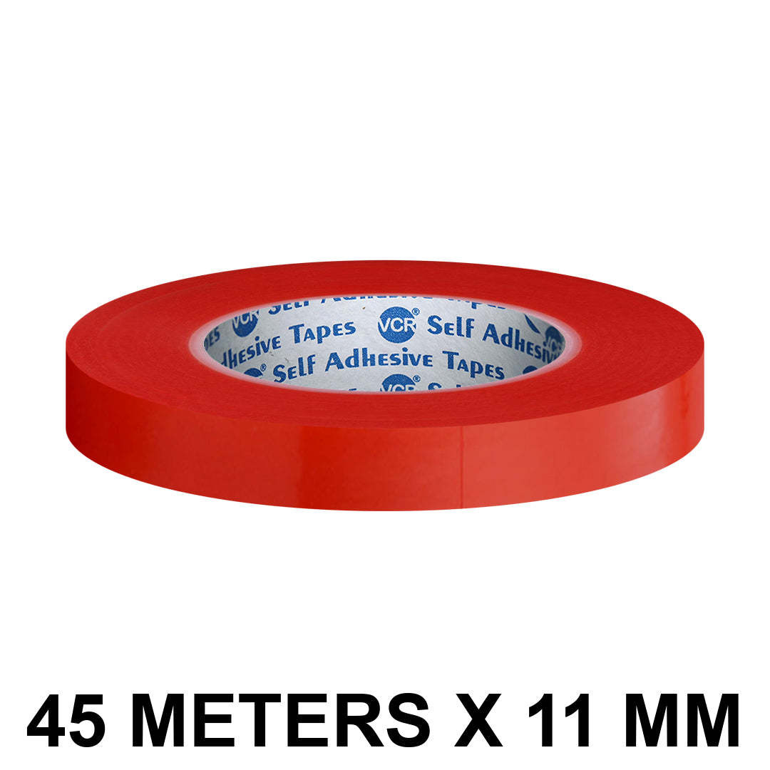VCR Red Polyester Adhesive Tape Roll 45meterx11mm