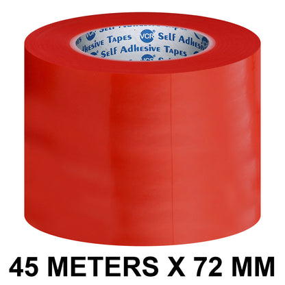 VCR Red Polyester Adhesive Tape Roll 45METERX72MM