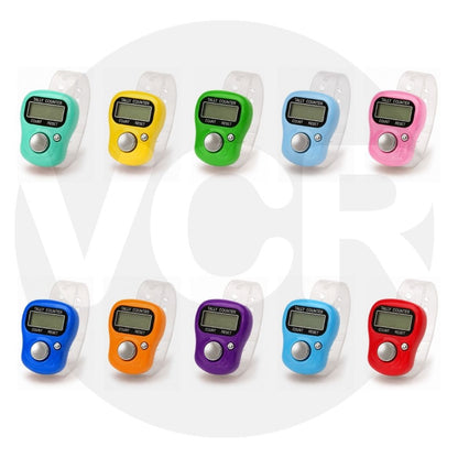VCR 5-Digit Mini Tally Counter Finger Ring with LCD Display, Reset Button & Adjustable Strap for Japa Mala, Meditation, Sports, Knitting, Running & Events