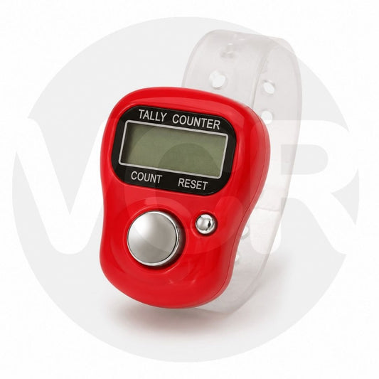 VCR 5-Digit Mini Tally Counter Finger Ring with LCD Display, Reset Button & Adjustable Strap for Japa Mala, Meditation, Sports, Knitting, Running & Events
