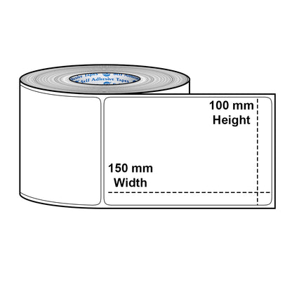 VCR 4 x 6 Direct Thermal Label Sticker - 4 x 6 inches - 100mm x 150mm - 400 Labels Per Roll - Pack of 1 Roll - White Self Adhesive Sticker for Printing Ecommerce Shipping Labels 1 inch core