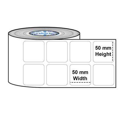 VCR 2 x 2 Direct Thermal Barcode Label Sticker - 2 x 2 inches - 50mm x 50mm - 2 Ups - 2000 Labels Per Roll - Pack of 1 Roll -White Self Adhesive Sticker for Printing Barcoding Labels 1 inch core
