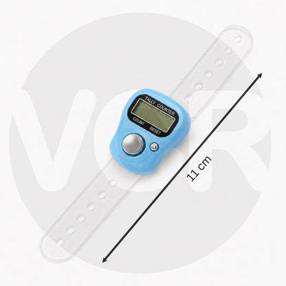 VCR 5-Digit Mini Tally Counter Finger Ring with LCD Display, Reset Button & Adjustable Strap for Japa Mala, Meditation, Sports, Knitting, Running & Events