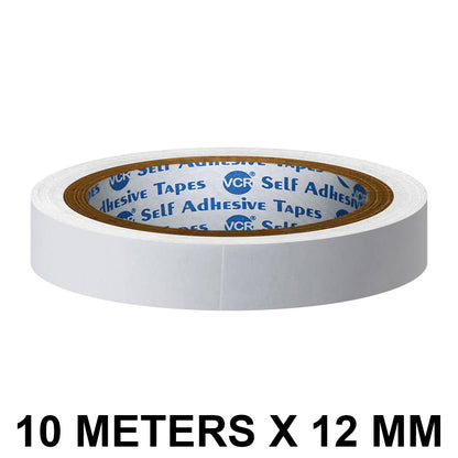 VCR Double Side Tissue Tape - 10 Meters in Length - 12mm / 0.5" Width - Easy Tear for Double Sided Adhesive Use, Best for Arts, Crafts, Photography, Scrapbooking.