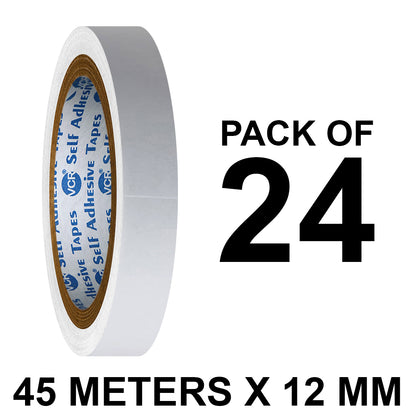 VCR Double Side Tissue Tape - 45 Meters in Length - 12mm / 0.5" Width- Easy Tear for Double Sided Adhesive Use, Best for Arts, Crafts, Photography, Scrapbooking.