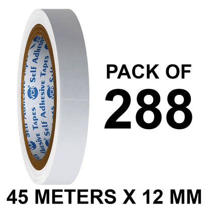 VCR Double Side Tissue Tape - 45 Meters in Length - 12mm / 0.5" Width- Easy Tear for Double Sided Adhesive Use, Best for Arts, Crafts, Photography, Scrapbooking.