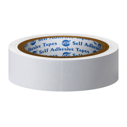 VCR Double Side Tissue Tape - 10 Meters in Length - 24mm / 01" Width - Easy Tear for Double Sided Adhesive Use, Best for Arts, Crafts, Photography, Scrapbooking.