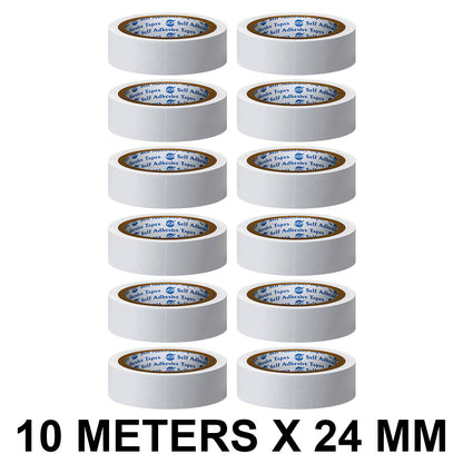 VCR Double Side Tissue Tape - 10 Meters in Length - 24mm / 01" Width - Easy Tear for Double Sided Adhesive Use, Best for Arts, Crafts, Photography, Scrapbooking.