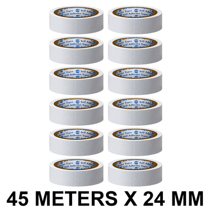 VCR Double Side Tissue Tape - 45 Meters in Length - 24mm / 01" Width - 01 Roll Per Pack - Easy Tear for Double Sided Adhesive Use, Best for Arts, Crafts, Photography, Scrapbooking.