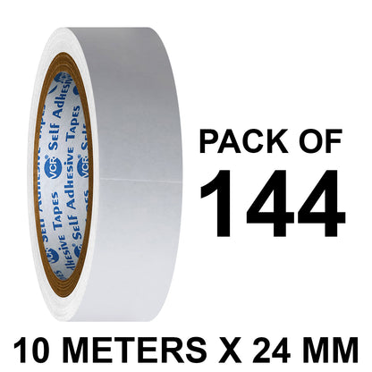 VCR Double Side Tissue Tape - 10 Meters in Length - 24mm / 01" Width - Easy Tear for Double Sided Adhesive Use, Best for Arts, Crafts, Photography, Scrapbooking.