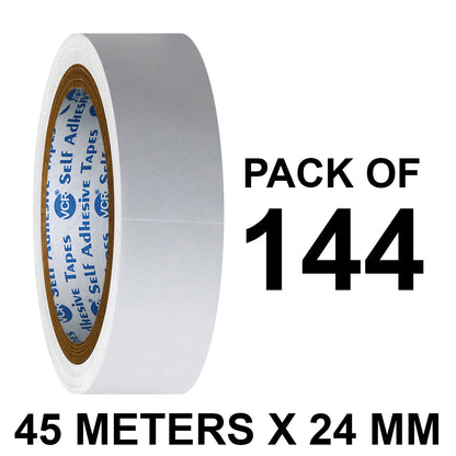 VCR Double Side Tissue Tape - 45 Meters in Length - 24mm / 01" Width - 01 Roll Per Pack - Easy Tear for Double Sided Adhesive Use, Best for Arts, Crafts, Photography, Scrapbooking.