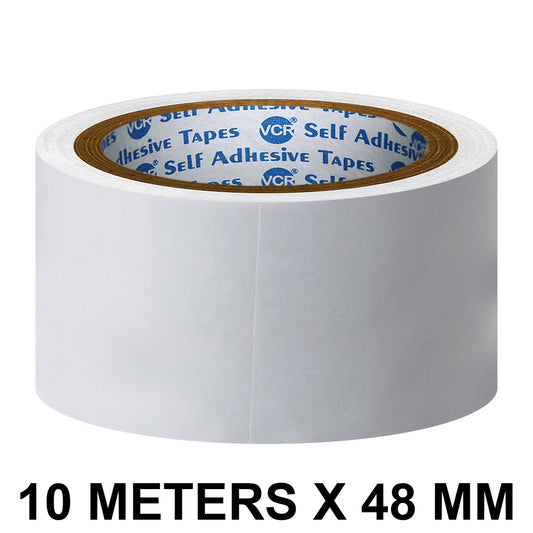 VCR Double Side Tissue Tape - 10 Meters in Length - 48mm / 02" Width - Easy Tear for Double Sided Adhesive Use, Best for Arts, Crafts, Photography, Scrapbooking.
