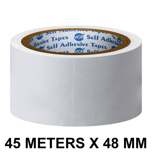VCR Double Side Tissue Tape - 45 Meters in Length - 48mm / 02" Width - Easy Tear for Double Sided Adhesive Use, Best for Arts, Crafts, Photography, Scrapbooking.